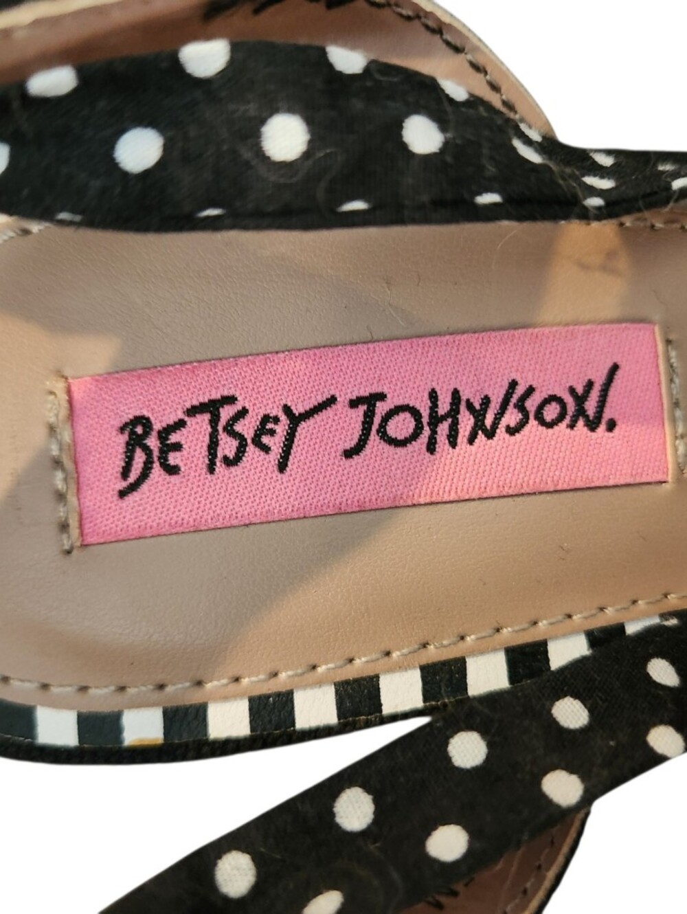 Betsey Johnson Pima Polka Dot Rainbow Wedge Espadrille Sandal Size 7.5 Retro - Picture 6 of 8